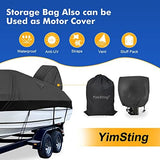 1200D Waterproof Boat Cover - Fits 20' to 22' ft Bass, V-Hull, Tri-Hull, Fish & Ski, Runabout Bowrider Boats - Heavy Duty Canvas Black