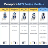 LUXE Bidet NEO 320 - Hot and Cold Water, Self-Cleaning, Dual Nozzle, Non-Electric Bidet Attachment for Toilet Seat, Adjustable Water Pressure, Rear and Feminine Wash, Lever Control (Blue)