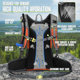 N NEVO RHINO Hydration Backpack, 18L Multipurpose Hiking Backpack with 3L Water Bladder, Water Backpack Insulated Hydration Pack Ideal for Hiking and Cycling