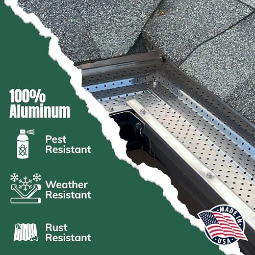 A-M Gutter Guard - Heavy Duty Lifetime Quality Aluminum Leaf & Debris Protection for 5-inch and 6-inch (6 Inch-50 Feet, Mill Finish) - Made in The USA