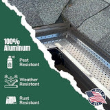 A-M Gutter Guard - Heavy Duty Lifetime Quality Aluminum Leaf & Debris Protection for 5-inch and 6-inch (6 Inch-100 Feet, Mill Finish) - Made in The USA