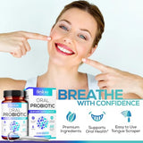 Oral Probiotics & Tongue Scraper for Bad Breath Support, Oral Health Maintenance, Fresh Breath Aid - 6 Probiotic Strains W/BLIS M18 - Supportive Oral Probiotic - 60 Chewable Tablets - Mint Flavored