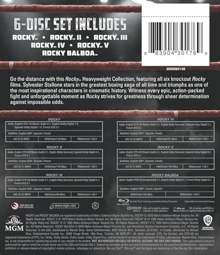Rocky: Heavyweight Collection (Rocky / Rocky II / Rocky III / Rocky IV / Rocky V / Rocky Balboa) [Blu-ray]