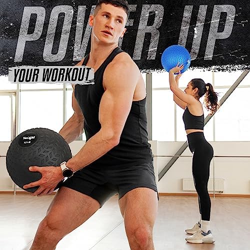 Yes4All Slam Balls, 10-40lb Medicine Ball Weight, Durable PVC Sand Filled Workout Dynamic Medicine Ball for Core Strengthen