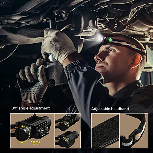 sofirn Headlamp, 1200 Lumen Rechargeable Head Lamp with Bright SST40 LED, Waterproof, for Kids and Adults, for Camping, Running, Hiking, Emergency, Outdoor, Hard Hat