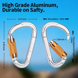 FVW Auto Locking Rock Climbing Carabiner Clips,Professional 25KN (5620 lbs) Heavy Duty Caribeaners for Rappelling Swing Rescue & Gym etc, Large D-Shaped Carabiners