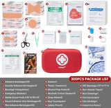 PTEROMY 300 Piece First Aid Kit, Portable Small Emergency Kits Compact 1st Aid Kit with Hard Storage Case for Car, Travel, Home, Camping, Outdoor, Hiking