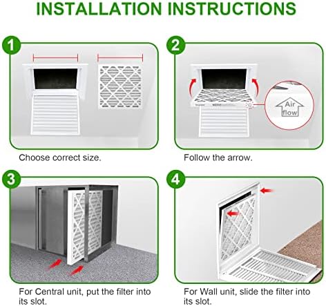 10x10x1 Furnace Air Filter MERV 8 MPR 600 FPR 5 HVAC Pleated Filters for Home Office 6-Pack (Actual Size: 9.81x9.81x0.81 inch)