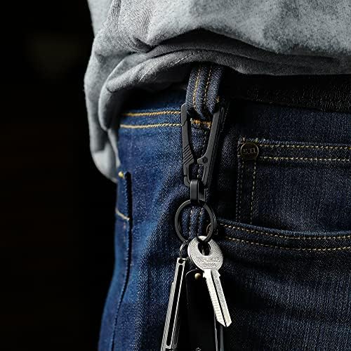 KeyUnity Titanium Carabiner Keychain Clip, Quick Release EDC Key Holder Organizer with Key Ring