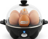 Dash Rapid Egg Cooker, 7 Eggs, Hard Boiled, Poached & Omelettes, Black | Electric Egg Poacher, Boiler, Steamer & Omelette Maker Machine, Soft or Poached Eggs for Breakfast, Auto Shut-Off, BPA-Free