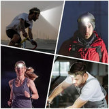 EverBrite Rechargeable Headlamp - 350 Lumens Head Lamp for Adults, 7 Modes with White/Red/Green Light, 30°Adjustable LED Headlight for Camping, Running, Hunting, and Hiking