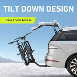 Vibrelli Hitch Bike Rack - 2 Ebike Rack - Fits Fat Tire, Mountain Bike, Electric Bikes, Road - 65lbs per Bike - Patented Anti-Wobble - Cars & SUV - Tilting Folding Platform Car Racks, 2-Inch Receiver