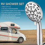 Cobbe High Pressure 8 Functions Shower Head with handheld - Powerful Detachable Shower Head Set for Low Water Pressure - Tool-less 1-Min Installation, Extra Long 60" Stainless Steel Hose (Chrome)