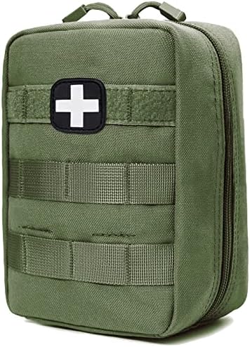 First Aid Kit EMT Medical IFAK Pouch, Molle Tactical Med Emergency Trauma Bag for Camping Home Car Hiking Hunting (Olive Drab)