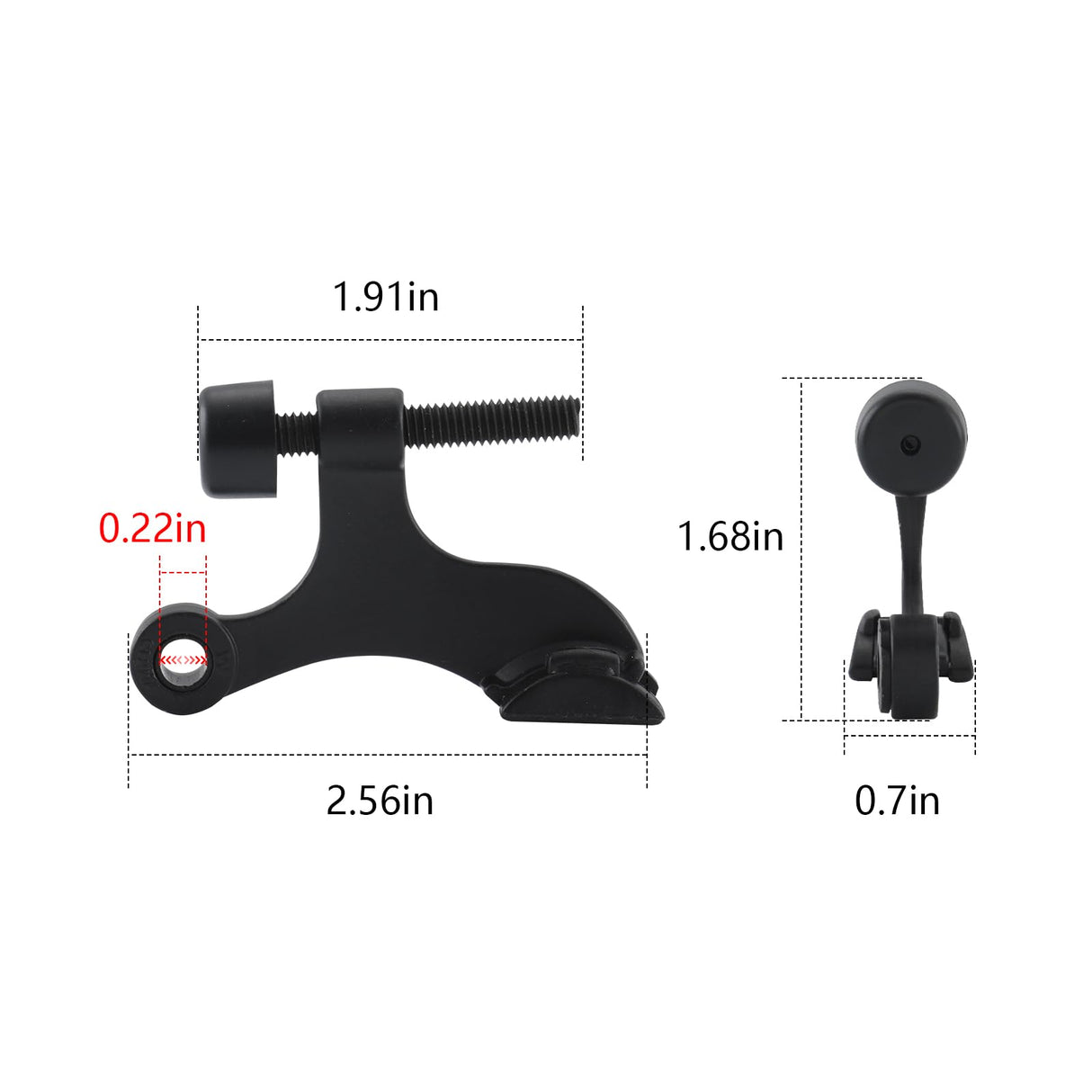 HOME MASTER HARDWARE Hinge Pin Door Stopper, 12 Pack Matte Black Adjustable Heavy Duty Door Stop with Cushioned Plastics Bumper Tips for Durable Use