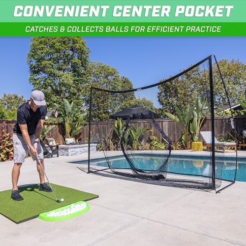 GoSports Golf Practice Hitting Net - Choose Between Huge 10 x7 ft or 7 x7 ft Nets -Personal Driving Range for Indoor or Outdoor Use - Designed by Golfers for Golfers