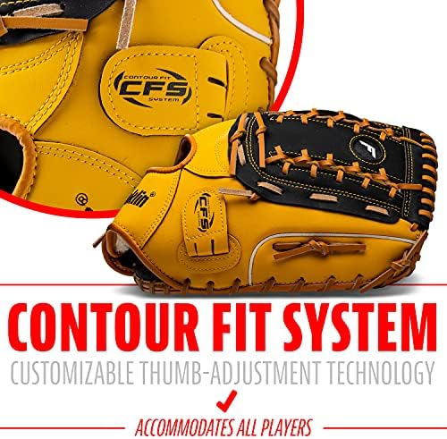 Franklin Sports Baseball + Softball Gloves - Field Master Adult + Youth Baseball + Softball Gloves - Right Hand + Left Hand Gloves - Infield + Outfield Mitts - Multiple Sizes + Colors