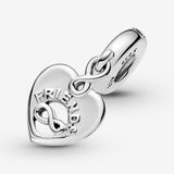 PANDORA Friends Forever Heart Dangle Charm - Compatible Moments - Jewelry for Women - Gift for Her - Made with Sterling Silver & Cubic Zirconia - With Gift Box