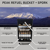 Peak Refuel Bucket + Spork | 100% Real Meat | Premium Freeze-Dried Meals for Backpacking, Camping & Survival | 24 Servings | MRE Emergency Food