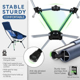 MARCHWAY Lightweight Folding High Back Camping Chair with Head Support, Stable Portable Compact for Outdoor Camp, Travel, Beach, Picnic, Festival, Hiking, Backpacking (Highback Dark Blue)