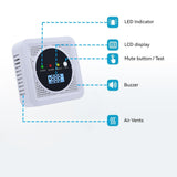 2-in-1 Smoke Detector and Carbon Monoxide Detectors, Battery Powered, CO&Smoke Alarm with Sensitive Sensor, Digital LCD Display, LED Signal Lights, Portable CO and Smoke Monitor Alarm