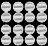 3" Round Plastic Louver Soffit Air Vent Reptile Screen Grille Cover (16, White)