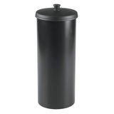 iDesign Freestanding Bathroom Toilet Paper Storage Holder with Lid for 3 Extra Rolls, Matte Black