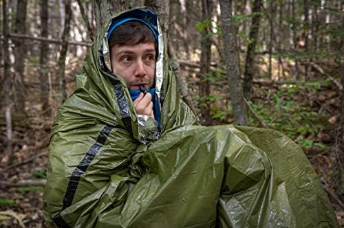 Survive Outdoors Longer 90% Emergency Bivvy - Comes with Survival Whistle & Tinder Paracord Drawstring - Add to Emergency Kit & Hiking Gear - Waterproof, Windproof & Tear-Resistant