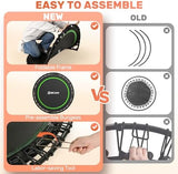 BCAN 450/550 LBS Foldable Mini Trampoline, 40"/48" Adult Fitness Trampoline with Bungees, U Shape Adjustable Foam Handle, Stable & Quiet Exercise Rebounder,Indoor/Outdoor Workout