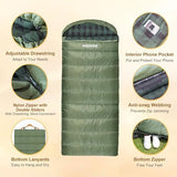 Flannel Sleeping Bag 0 Degree Cold Weather for Adults XXL Sleeping Bag 4 Season Big and Tall with Compression Sack