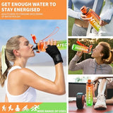 Water Bottle, 32 oz Motivational Water Bottles with Time Marker-Tritan & BPA Free, Sports Water Bottle with Time to Drink & Strap, Wide Mouth, Leakproof -Gift for Christmas Gym Fitness & Outdoor