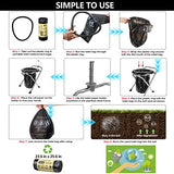 Upgraded Heavy Duty Stainless Steel Portable Toilet for Camping, Sturdy 350LBS Camp Toilet Portable, Portable Camping Toilet with Soft Seat/Toilet Bags, Black Folding Toilet for Hiking, Travel