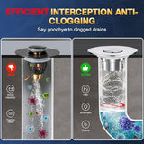 Bathroom Sink Drain Strainer, Pop Up Sink Drain Filter with Removable Stainless Steel Filter Basket Hair Catcher, Bathroom Sink Drain Stopper, for Us Bathroom Sink Stopper Replacement (4pcs)