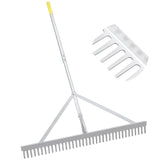 Byhagern Landscape Rake 36'', Aluminum Rakes with Lightweight 69'' Handle, Landscaping Rake Tool for Lawn Care, Beach