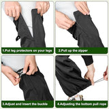 Adnee 2 PCS Lawn Care Leg Gaiters-Weed Eating Leg Protectors-Garden Trimming Leg Chaps-Adjustable Leg Guards for Garden and Farm Working, Black