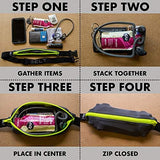 SPIbelt Original Pocket Running Belt for Women Men, Phone Holder for Running, Running Fanny Pack, Holder for Phone, Running Waist Pack, Expandable, Adjustable. Black with Hot Pink Zipper