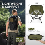 MARCHWAY Lightweight Folding Camping Chair with Spring Lock, Stable Compact Portable for Outdoor Camp, Travel, Beach, Picnic, Festival, Hiking, Backpacking (Lowback Green)