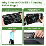 OUMEE Camping Toilet Bags, 8 Gallon Portable Toilet Bags, Toilet Waste Bags, Leak-Proof Potty Liners Trash Bags for Outdoor Camping Toilet Bucket,Traveling, RV Trip