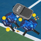 Pickleball Paddles, USAPA Approved Fiberglass Surface Pickleball Set with Pickleball Rackets, Pickleball Paddles Set for Men Women