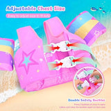 NEMONE Toddler Swim Vest for 22-70 lbs Kids Floaties Swim Jacket with Arm Water Wings for Girls Boys 2 3 4 5 6 7 Years Old Sea Beach Pool