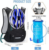 Lightweight Hydration Backpack, Running Backpack with 2L Water Bladder, Hydro Water Daypack for Cycling Hiking Rave for Men Women