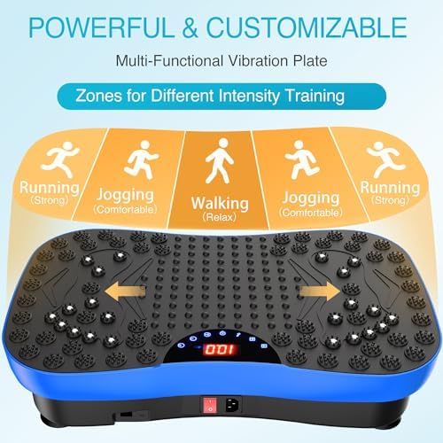 AXV Vibration Plate Exercise Machine Whole Body Workout Portable Mini Vibrate Fitness Platform Lymphatic Drainage Machine for Weight Loss Shaping Toning Wellness Home Gyms Workout (Mini)