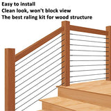 Steel DN Mate 100 Pack Black T316 Stainless Steel Left&Right Handed Thread Swage Lag Screws for Wood Post of 1/8" Black Cable Railing Kit, Deck/Stair Railing DIY Baluster Kit, Wrench Included