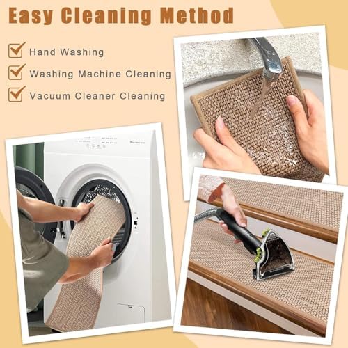 Stair Treads for Wooden Steps Indoor,8" X 30" (15 in Pack) Carpet Stair Treads for Wood Stairs, Machine Washable Stair Runners for Kids Elders and Pets,Beige