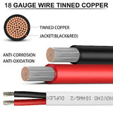 18 Gauge Marine Wire 18 AWG Duplex Marine Grade Wire,50ft Tinned Copper Oxygen-Free Insulated Red& Black Electrical Cable for Boat/Automotive/RV/Camper/Trailer Outdoor Use