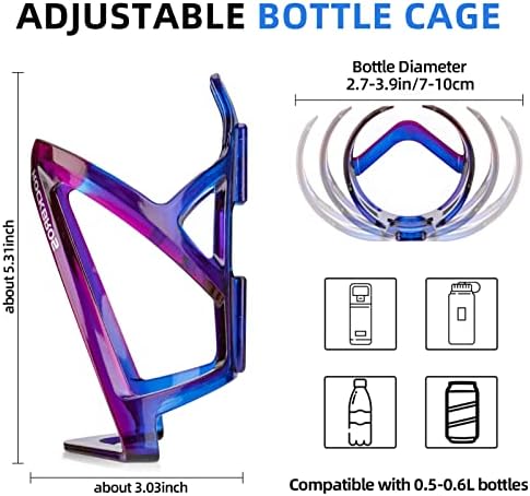 ROCKBROS Bike Water Bottle Holder Ultra-Light Bicycle Bottle Cages with Screws Tool, Universal Bike Cup Holder for Road MTB Mountain Bikes Cycling Accessories（2 Pack）