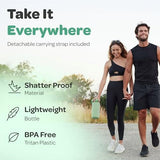 Hydracy Water Bottle with Time Marker -Large BPA Free Water Bottle & No Sweat Sleeve -Leak Proof Gym Bottle with Fruit Infuser Strainer & Times to Drink -Ideal for Fitness Sports & Outdoors