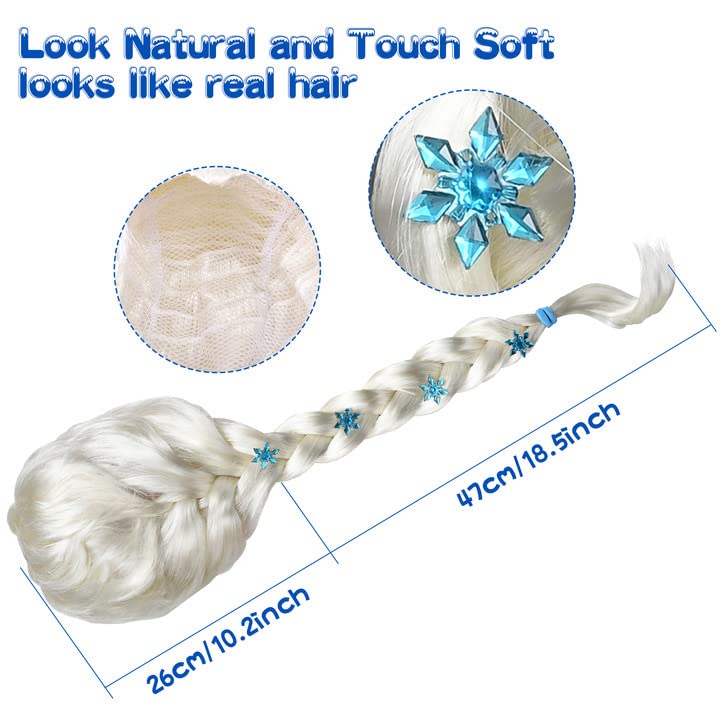 Tacobear 10Pcs Princess Costume Dress For Girls Kids Toddler Snow Princess Dress Up Clothes for Little Girls with Accessories Gloves Crown Wands Wig Necklace for 3-4T Kids Christmas Birthday Party