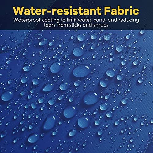 UNIKOME Outdoor Packable Travel Blanket, Lightweight Waterproof Puffy Down Alternative Camping Blanket With Corner Loops, 75'x52', Blue