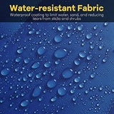 UNIKOME Outdoor Packable Travel Blanket, Lightweight Waterproof Puffy Down Alternative Camping Blanket With Corner Loops, 75'x52', Blue